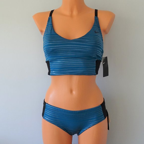 Nike Other - Nike 2 Piece Shine Stripe Active Bikini Set NWT